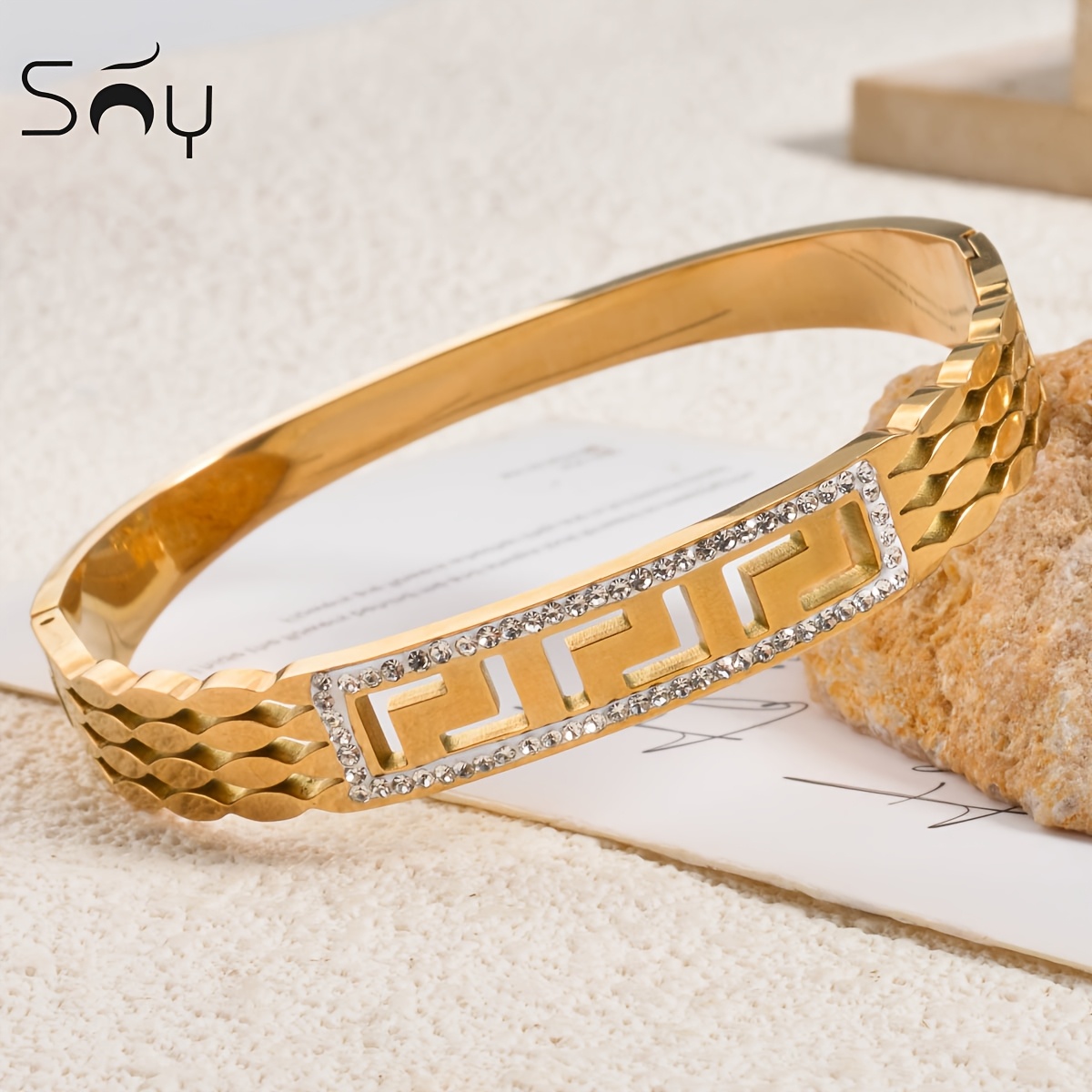 Vintage Classic Bangle for Men and Women, Geometric Design